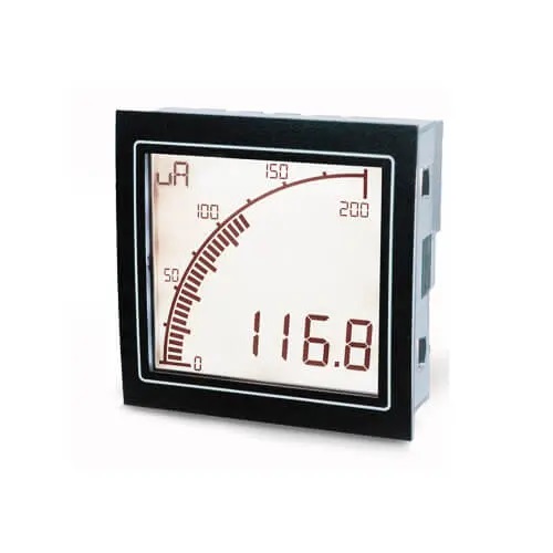 Trumeter Current Panel Meter; 2.84"x2.84"; 4 Digits; LCD; 12-24VAC/DC; 0-200µA Input