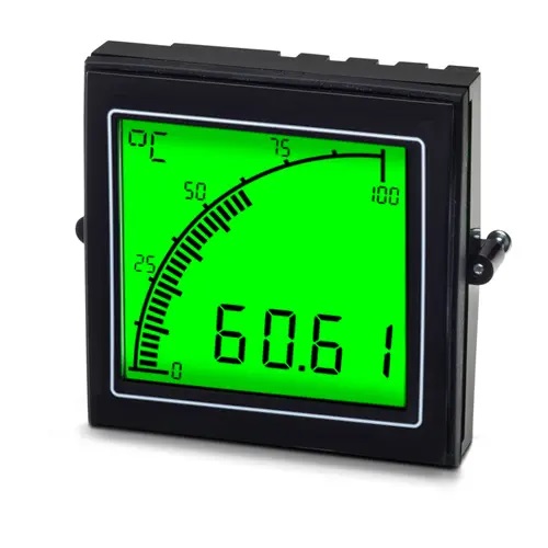 Trumeter Temperature Panel Meter; 2.84"x2.84"; 4 Digits; LCD; 12-24VAC/DC; Thermocouple Input