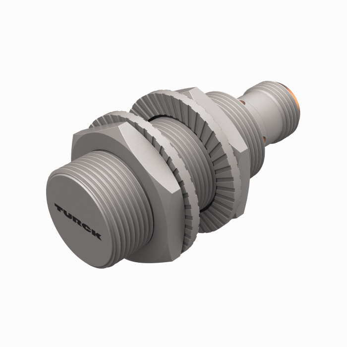 Turck Inductive Proximity Metal Barrel Sensor; All Metal Sensing; 18mm; Embeddable; 10-30VDC; NO; NPN; Connector - M12