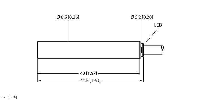 Turck Inductive Proximity Stainless Steel Barrel Sensor; 6.5mm; Embeddable; 10-30VDC; NO; NPN