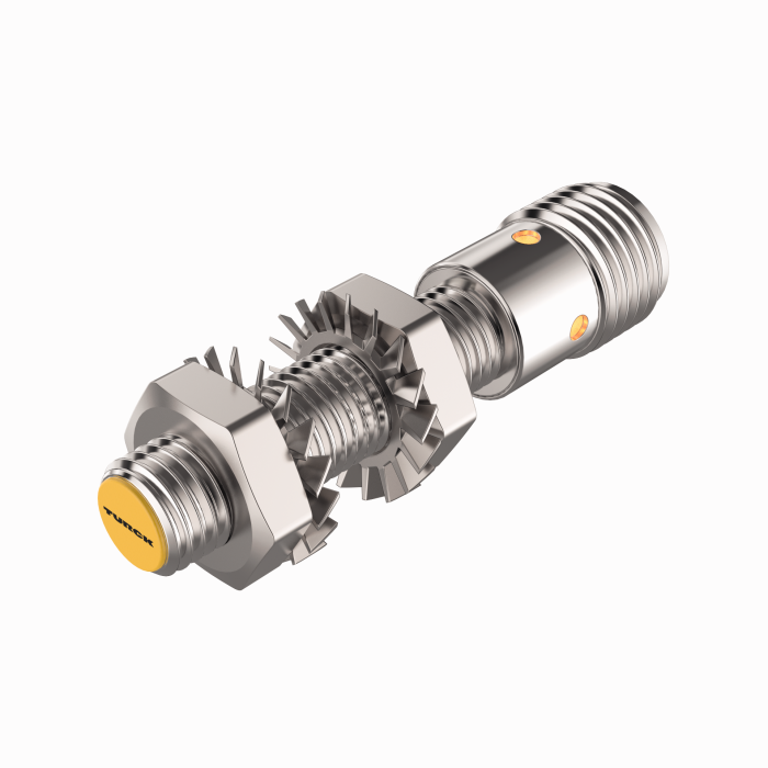 Turck Inductive Proximity Metal Barrel Sensor; 8mm; Embeddable; 10-30VDC; NO; PNP; Connector - M12