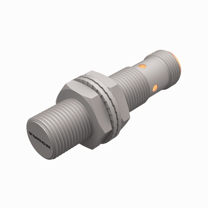 Turck Inductive Proximity Metal Barrel Sensor; All Metal Sensing; 12mm; Embeddable; 10-30VDC; NO; PNP; Connector - M12