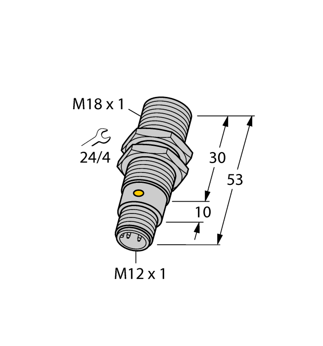 Turck Inductive Proximity Metal Barrel Sensor; 18mm; Embeddable; 8.2VDC; NAMUR; Connector - M12