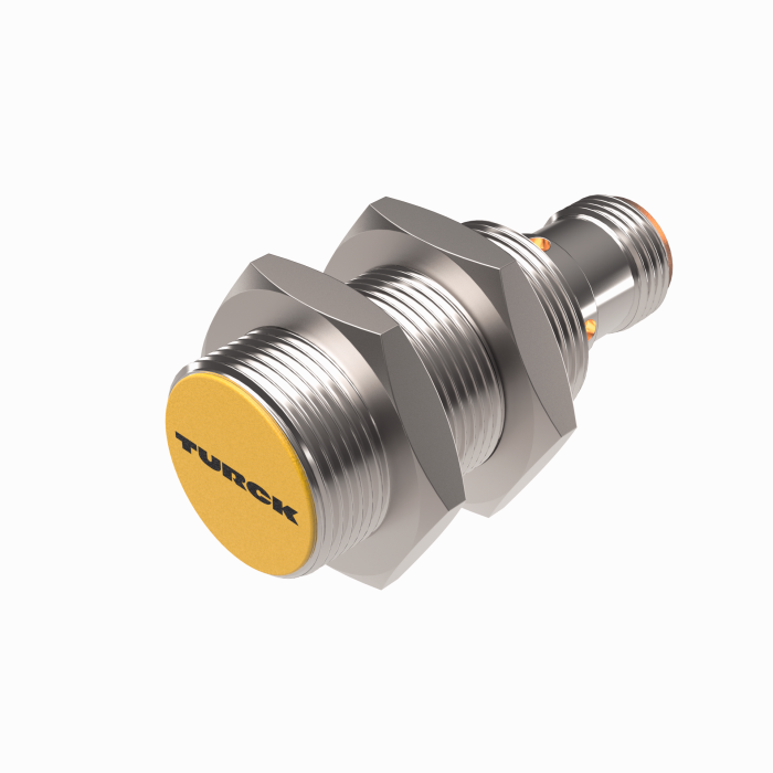 Turck Inductive Proximity Metal Barrel Sensor; All Metal Sensing; 18mm; Embeddable; 10-30VDC; NO; PNP; Connector - M12
