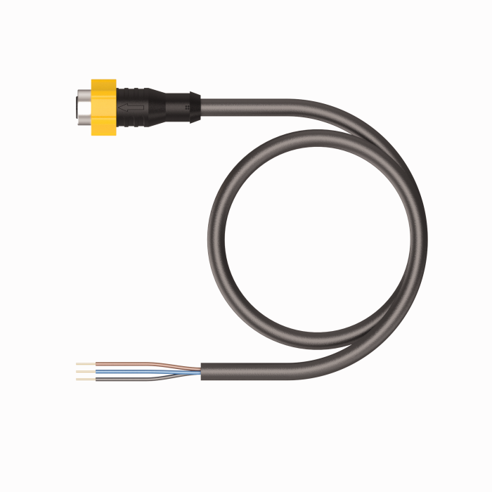 Turck M12 Cordset; Female Straight; 4-Pin, 3 x 22AWG; 16m TPU Cable