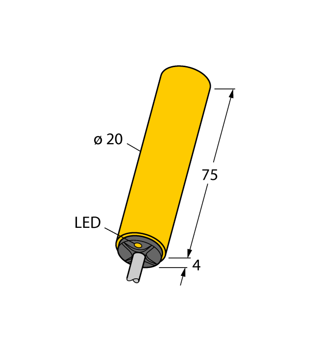 Turck Inductive Proximity Plastic Barrel Sensor; 20mm; Non-Embeddable; 20-250VAC / 10-300VDC; NO; 2-Wire