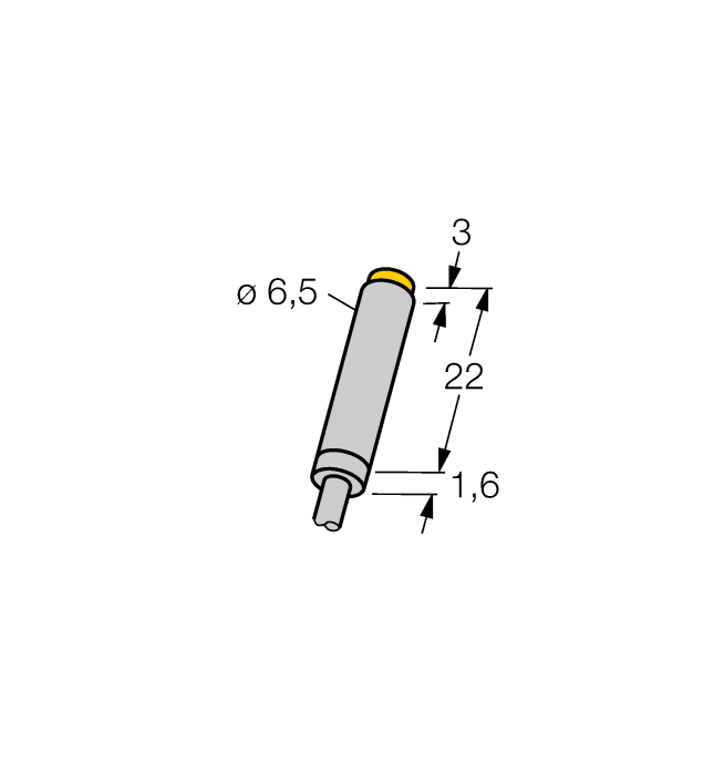 Turck Inductive Proximity Stainless Steel Barrel Sensor; 6.5mm; Non-Embeddable; 8.2VDC; NAMUR