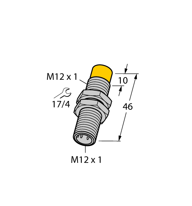 Turck Inductive Proximity Metal Barrel Sensor; 12mm; Non-Embeddable; 8.2VDC; NAMUR; Connector - M12
