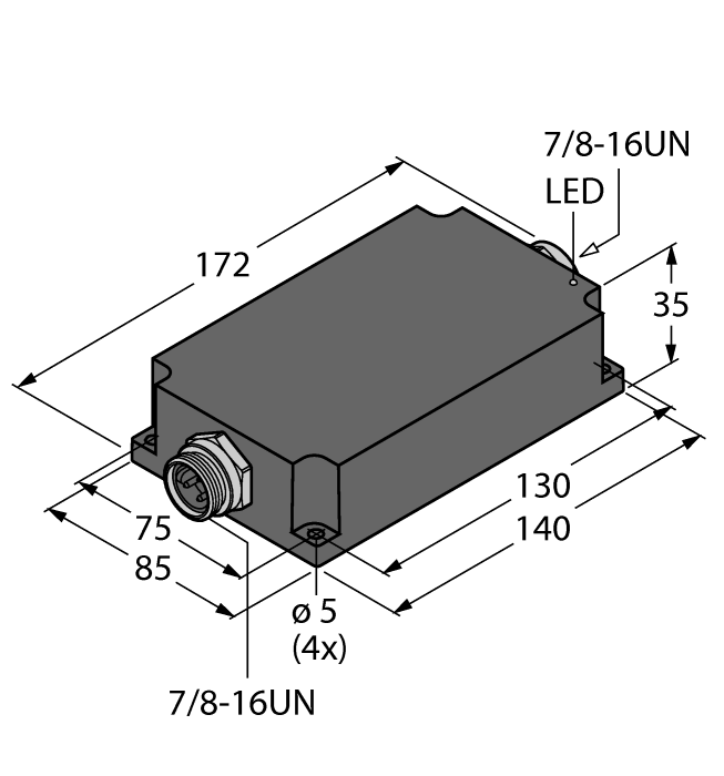 Turck Switching Power Supply; 24VDC OUT; 3.8A; 100-240VAC / 100-300VDC IN; Single Phase; Panel Mount; Plastic