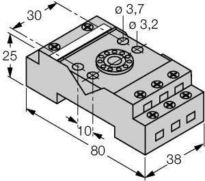 Turck Socket; 11-Pin; Box Clamp Terminal; for C3-A30; C3-G30; C3-T31; C3-X10; C3-M10; C3-R20; C3-E24; C3-N34 Relays; DIN Rail or Panel Mount