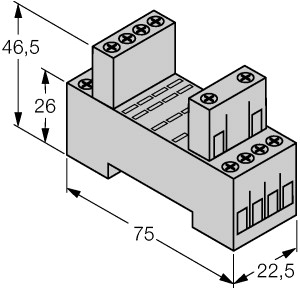 Turck Socket; 14-Blade; Box Clamp Terminal; for C9-A41; C9-E21; C9-R21 Relays; DIN Rail or Panel Mount